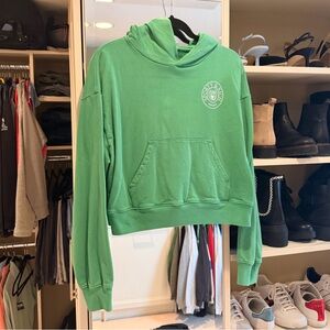 Sporty & Rich Green Crop Pullover Hoodie M